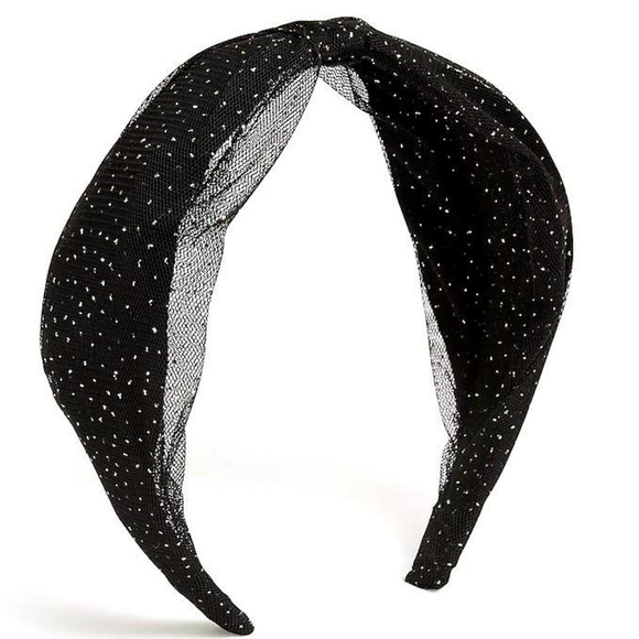 J. Crew Accessories - J.Crew mesh wrapped glitter dots headband, black/ gold